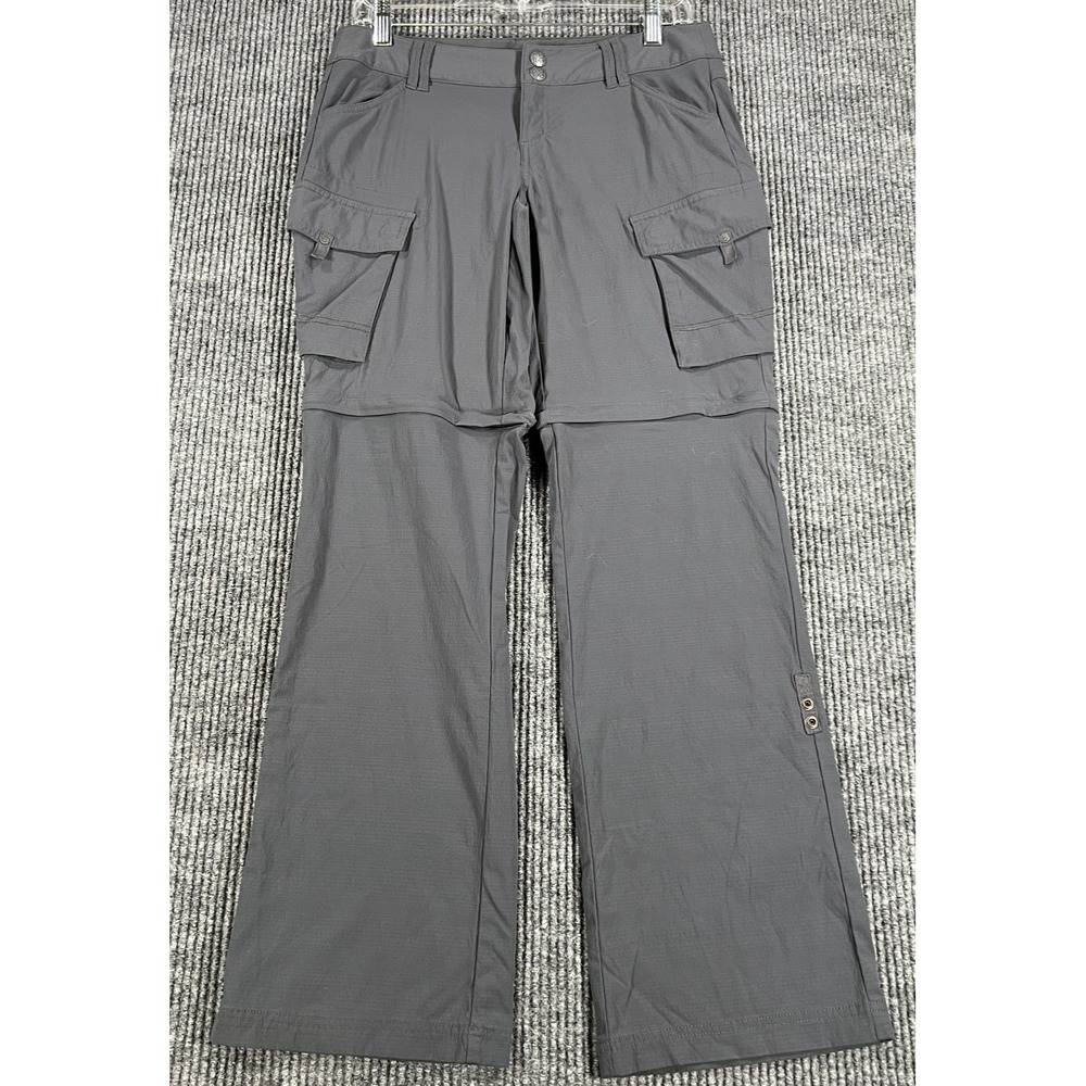 Prana Convertible Pants Womens Size 4 Gray Cargo Outdoor Hiking Camping